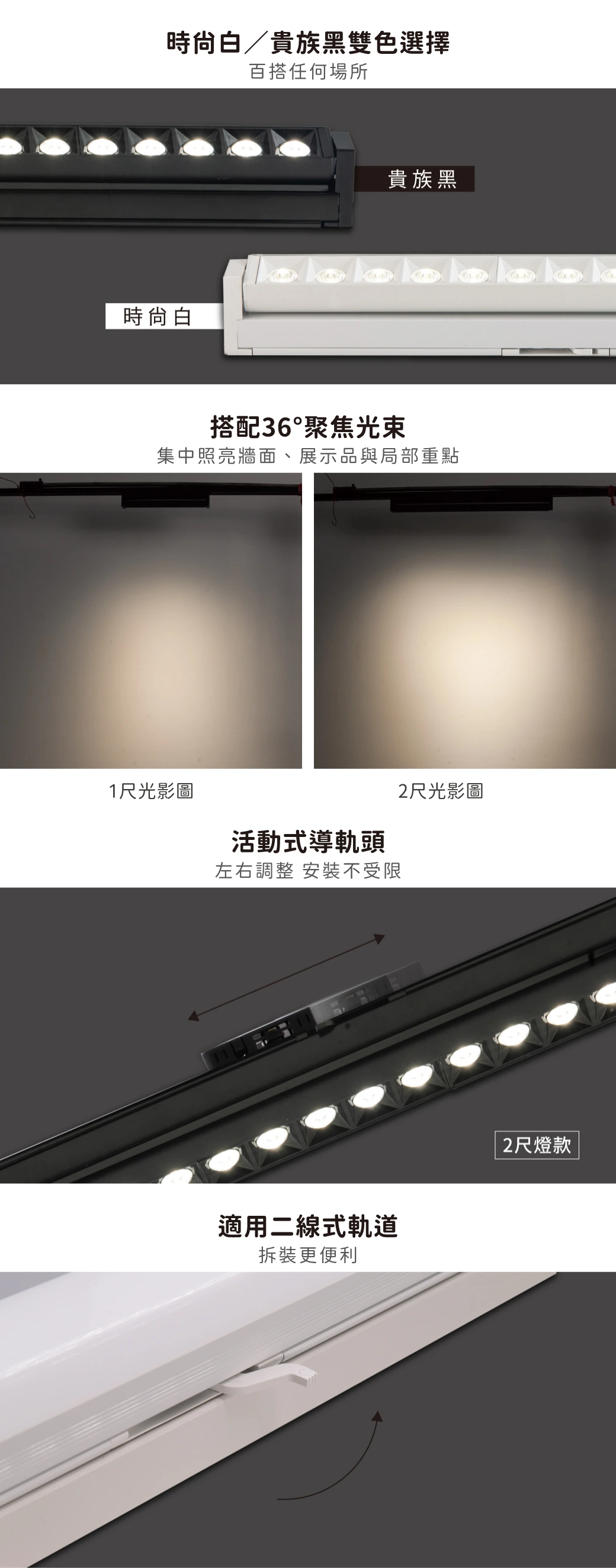 舞光 愛德恩投射型軌道支架燈2尺-DANCELIGHT-ADEN-TRACK-2FT