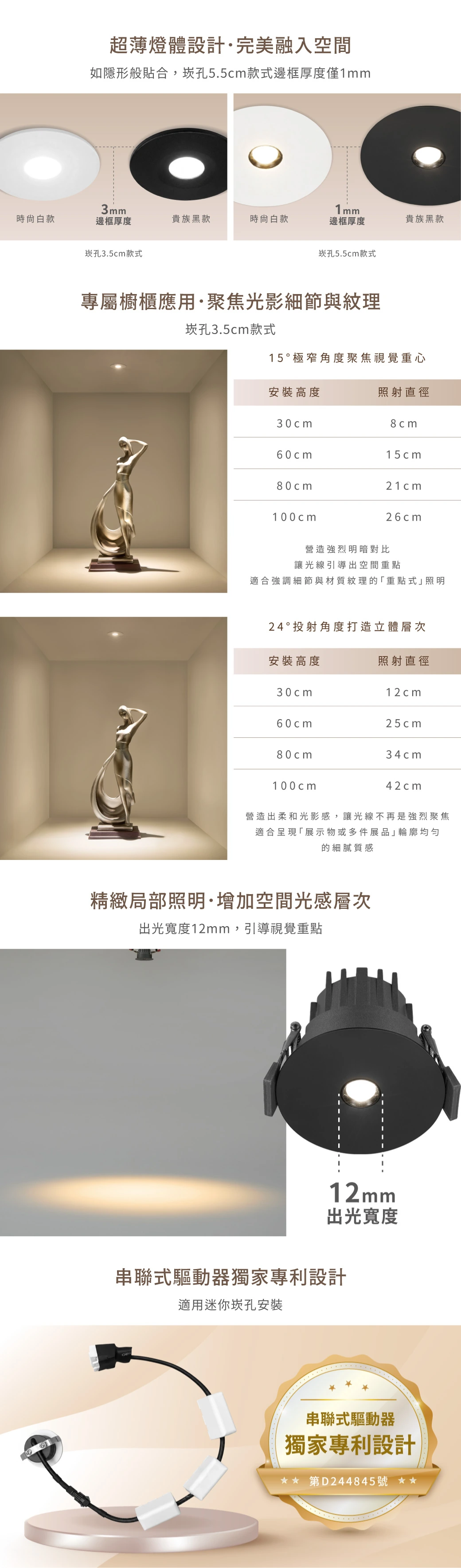 舞光 1W 3.5 公分隱形崁燈-H04-D-3DOIV1W15