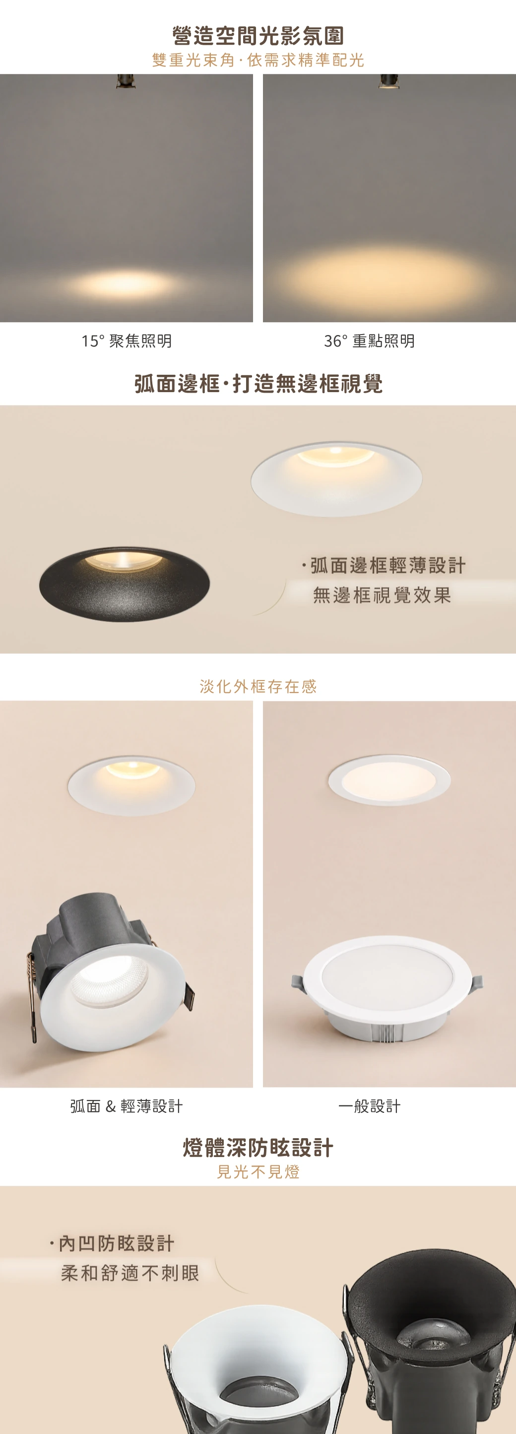 舞光 12W 7.5 公分馬洛弧面防眩崁燈-H04-D-7DOG12N15