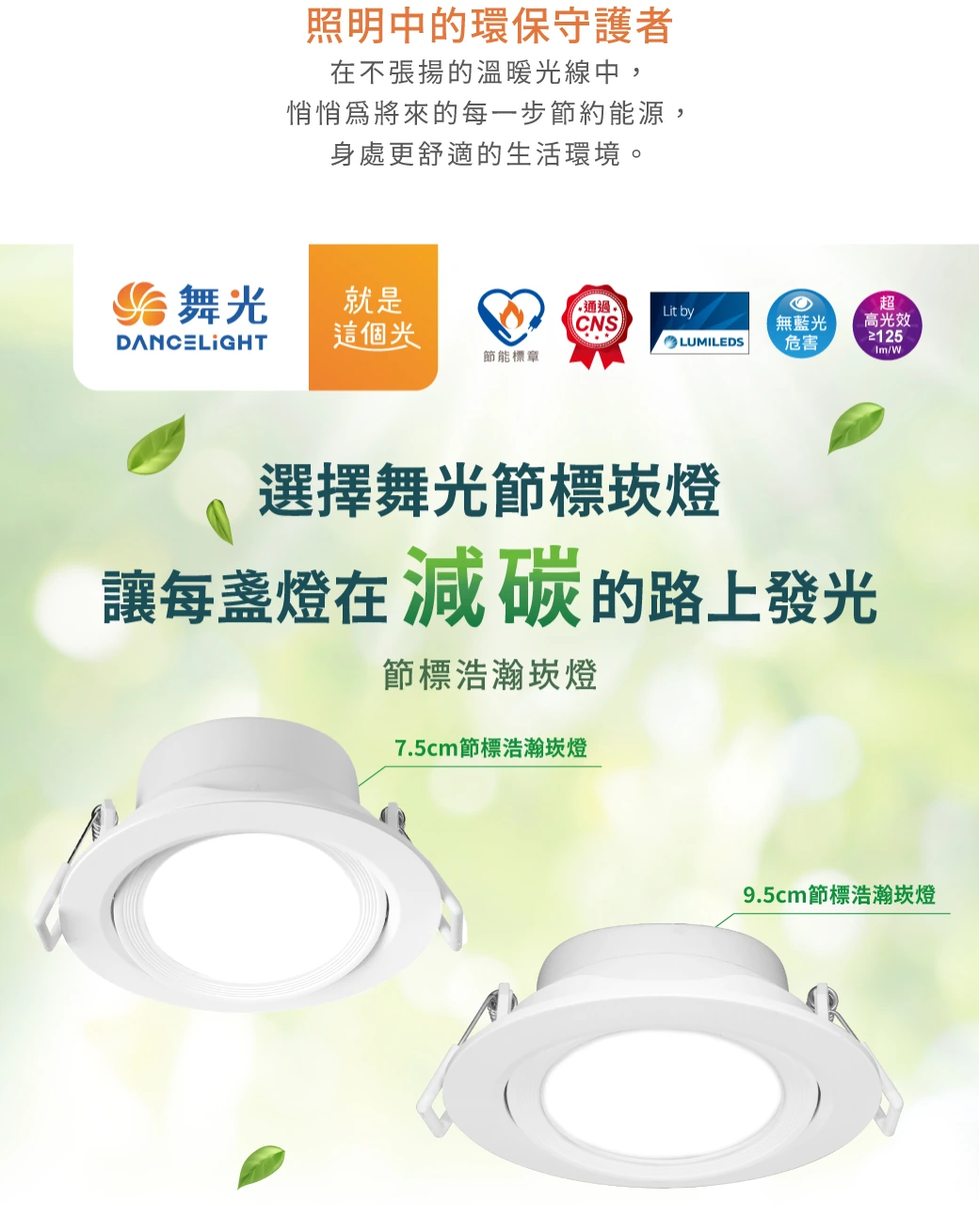 舞光 8W 9.5 公分浩瀚節標崁燈-H04-D-9DOHUB8DES