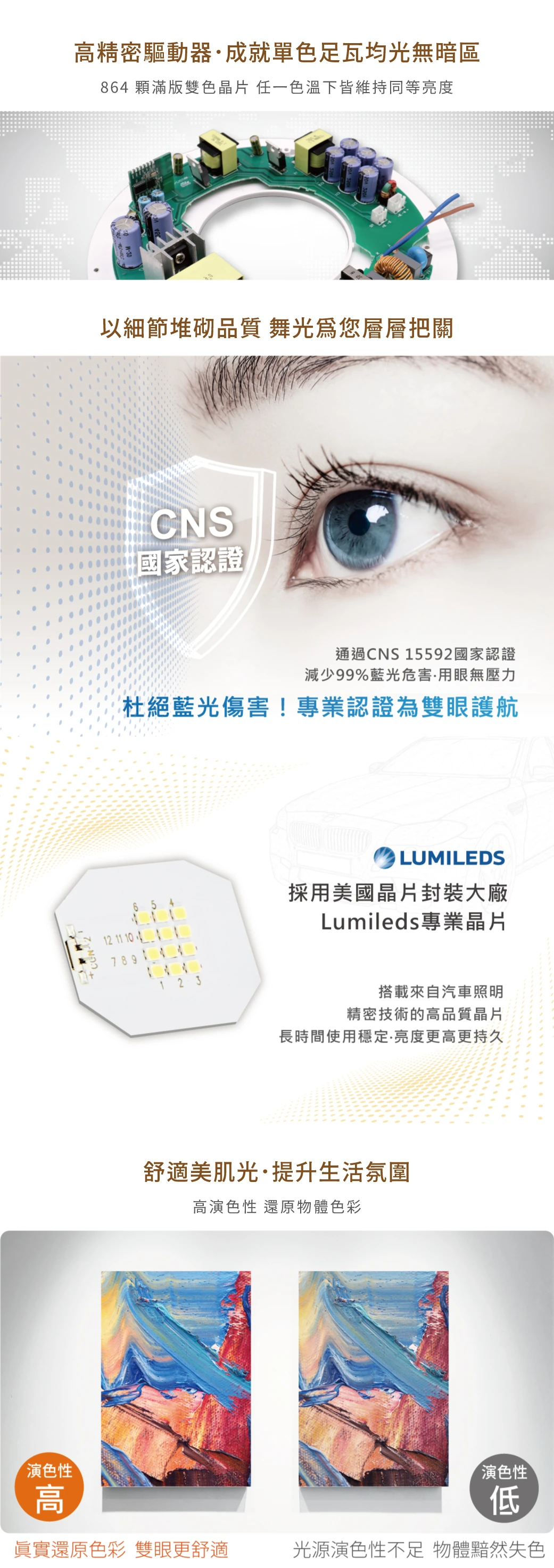 舞光 30W 星鑽和風遙控吸頂燈-H04-LED-CES30DMR3LW
