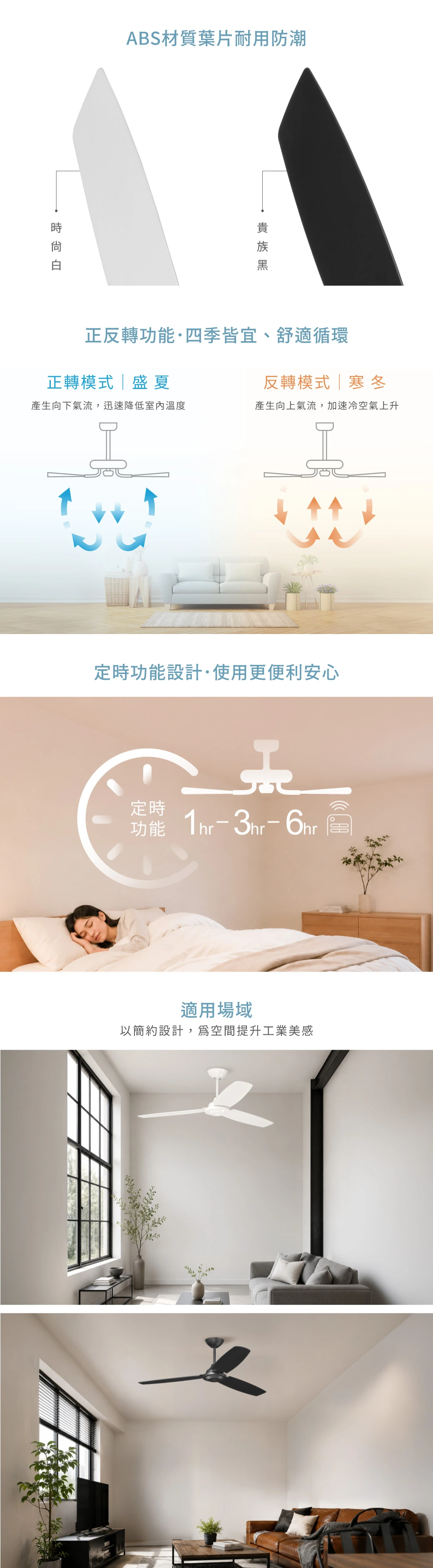 舞光 52吋DC輕風吊扇-H04-WF-52O-BK