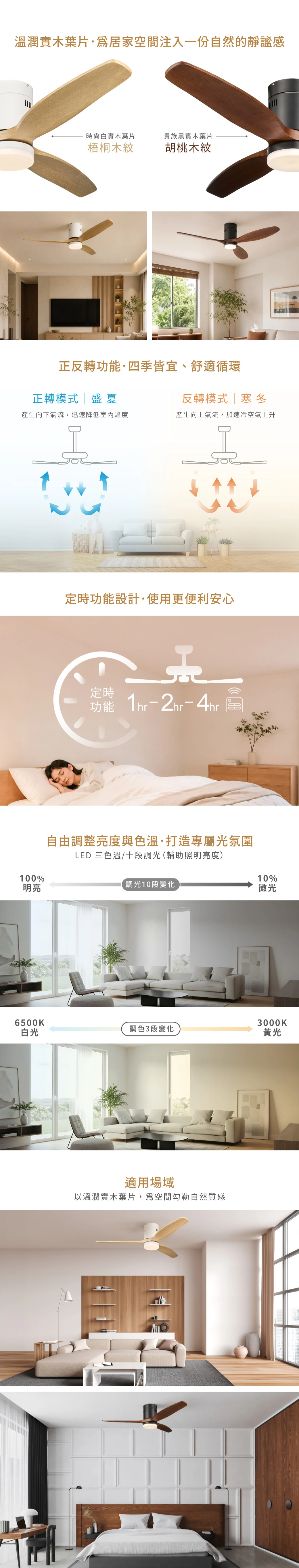 舞光 52吋DC巴丹吊扇燈-H04-WF-52Y-W-LED
