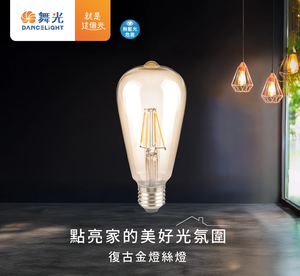 舞光 6.5W 復古金瓜型燈絲燈-LED-E27ED6YST