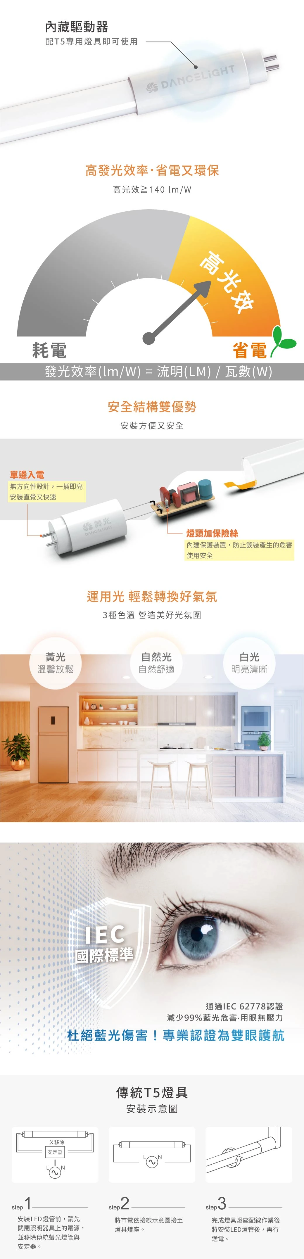 舞光 T5 驅動內藏型燈管-LED-T514