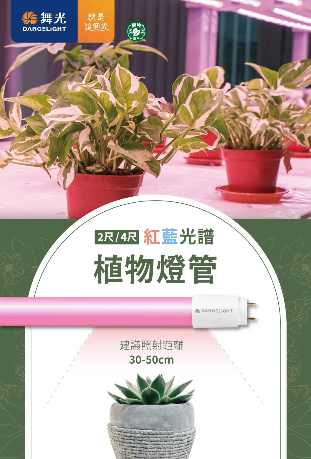 舞光 全光譜燈管/紅藍光譜植物燈管-LED-T1818FL