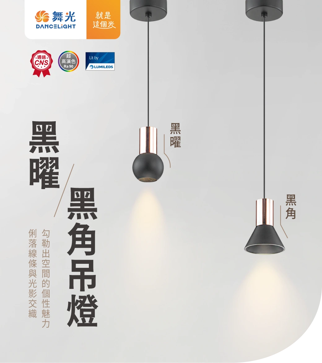 舞光 6W 黑曜吊燈-H04-D-29303-BK