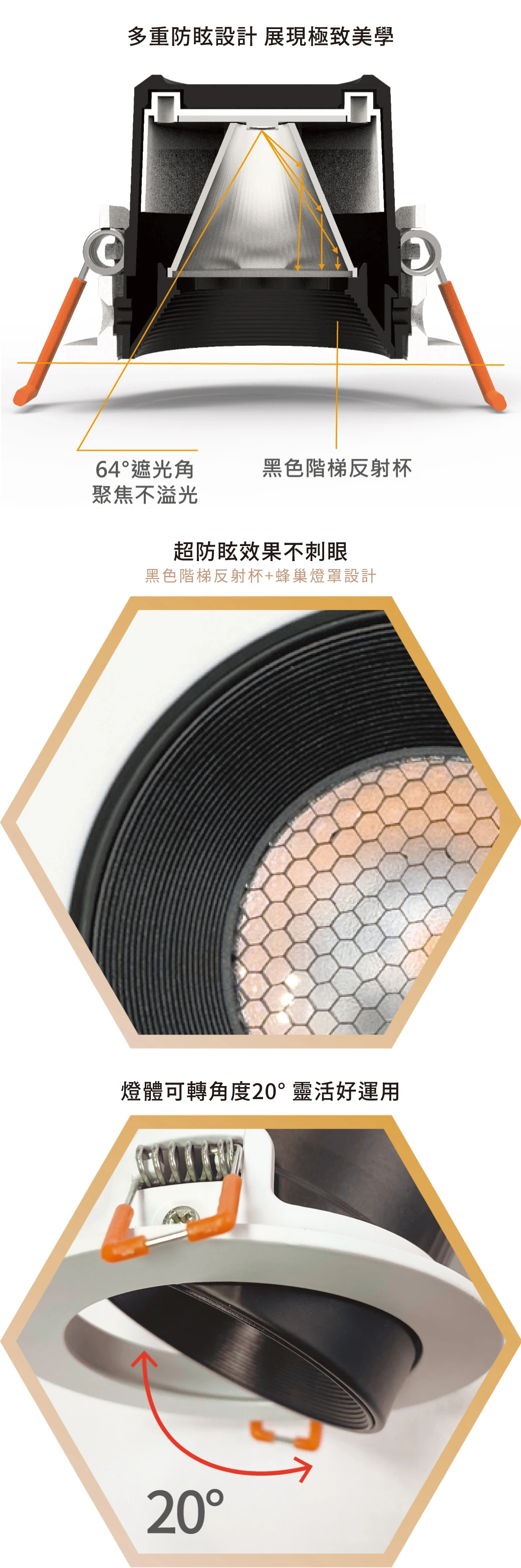 舞光 12W 白馬修蜂巢防眩崁燈-H04-D-9DOM12