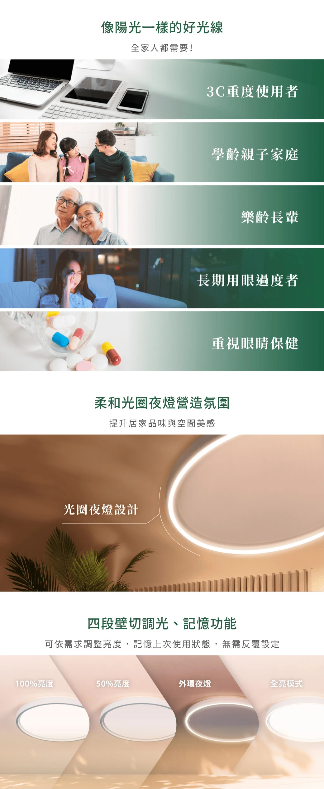 舞光 45W 雪晴全光譜壁切調光吸頂燈-H04-D-CEX45DSW