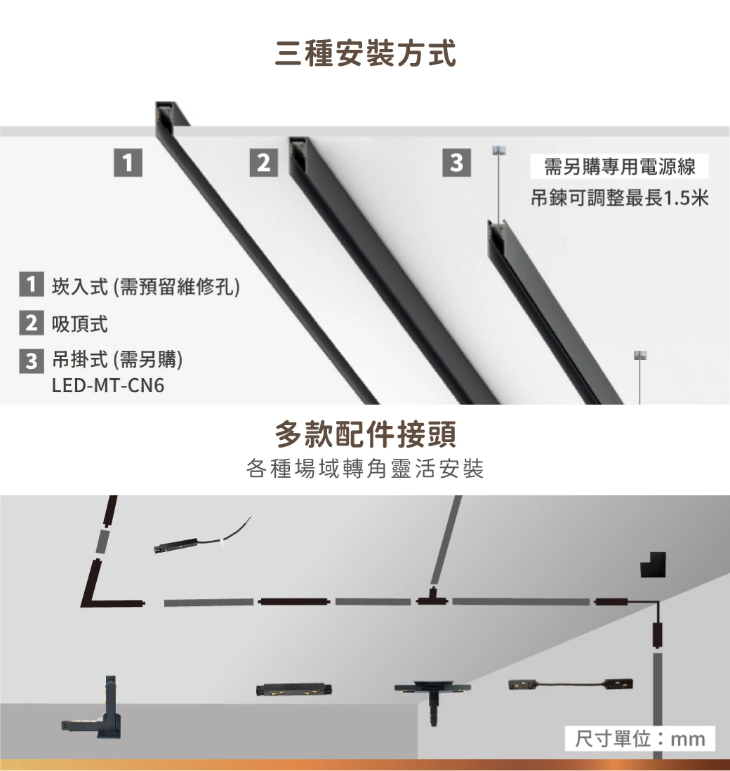 舞光 6W 達文西磁吸軌道吊燈-H04-D-MTPL6
