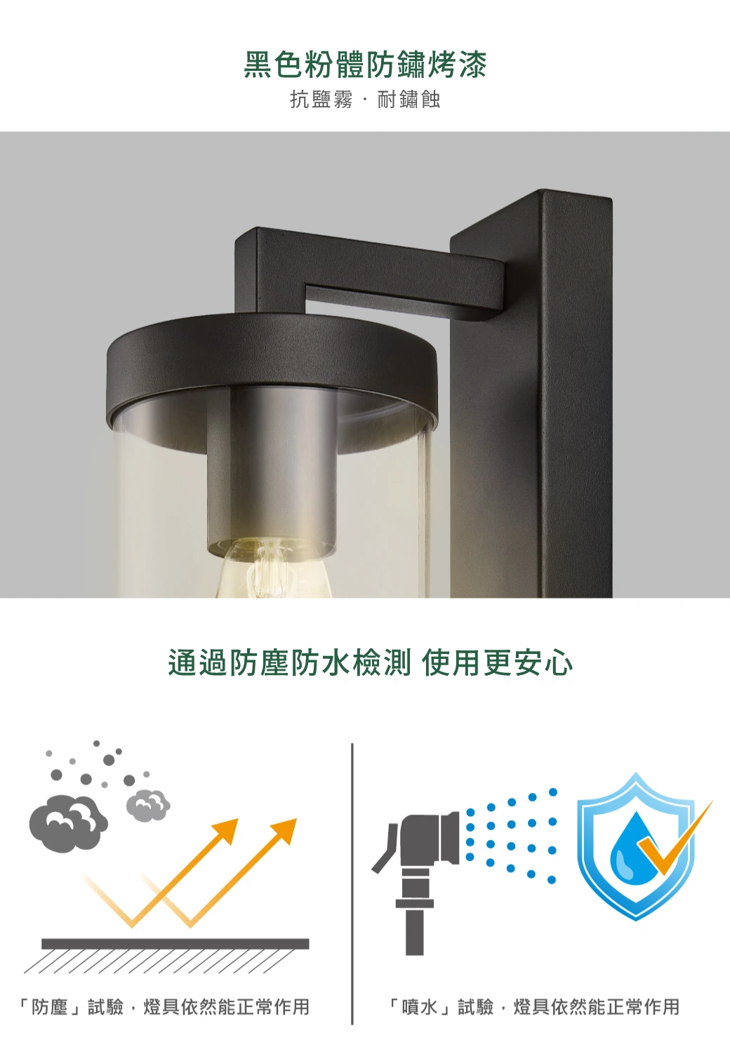 舞光 E27 吉娜防水壁燈-H04-E-2381
